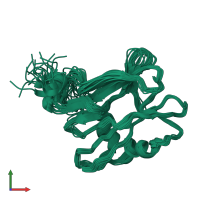 PDB entry 2llg coloured by chain, ensemble of 20 models, front view.