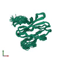 PDB entry 2lln coloured by chain, ensemble of 20 models, front view.