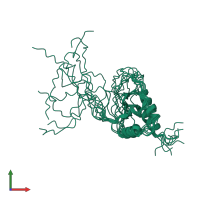 PDB entry 2lm0 coloured by chain, ensemble of 10 models, front view.