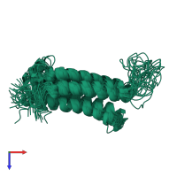 PDB entry 2lm2 coloured by chain, ensemble of 20 models, top view.