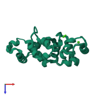 PDB entry 2lm5 coloured by chain, ensemble of 10 models, top view.