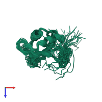 PDB entry 2lmi coloured by chain, ensemble of 20 models, top view.