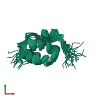 PDB entry 2lmk coloured by chain, ensemble of 20 models, front view.