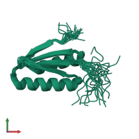 PDB entry 2ln3 coloured by chain, ensemble of 20 models, front view.