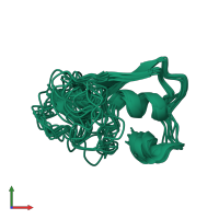 PDB entry 2ln8 coloured by chain, ensemble of 10 models, front view.