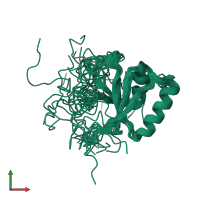 PDB entry 2lna coloured by chain, ensemble of 20 models, front view.