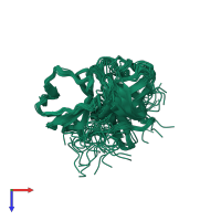 PDB entry 2lnc coloured by chain, ensemble of 20 models, top view.