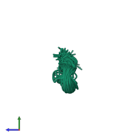 PDB entry 2lne coloured by chain, ensemble of 40 models, side view.