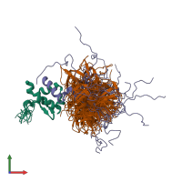 PDB entry 2lnh coloured by chain, ensemble of 20 models, front view.