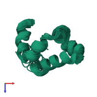 PDB entry 2lnm coloured by chain, ensemble of 20 models, top view.