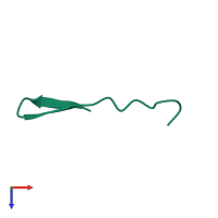PDB entry 2lny coloured by chain, top view.