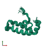 PDB entry 2lo1 coloured by chain, ensemble of 20 models, front view.