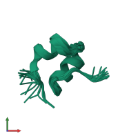 PDB entry 2lo7 coloured by chain, ensemble of 20 models, front view.