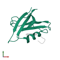 Golgi-associated PDZ and coiled-coil motif-containing protein in PDB entry 2lob, assembly 1, front view.