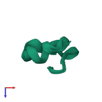 PDB entry 2loc coloured by chain, ensemble of 20 models, top view.