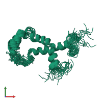 PDB entry 2loq coloured by chain, ensemble of 20 models, front view.