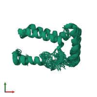 PDB entry 2los coloured by chain, ensemble of 20 models, front view.