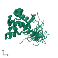 PDB entry 2lpk coloured by chain, ensemble of 20 models, front view.