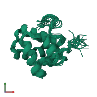 PDB entry 2lpn coloured by chain, ensemble of 20 models, front view.