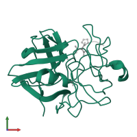 Alpha-lytic protease in PDB entry 2lpr, assembly 1, front view.