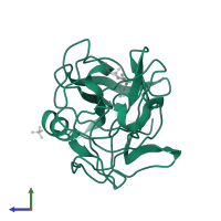 Alpha-lytic protease in PDB entry 2lpr, assembly 1, side view.