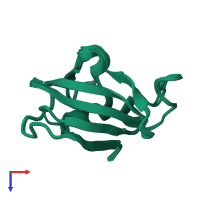 PDB entry 2lpv coloured by chain, ensemble of 20 models, top view.