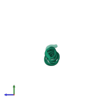 PDB entry 2lq0 coloured by chain, ensemble of 20 models, side view.