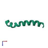 PDB entry 2lq2 coloured by chain, ensemble of 20 models, top view.