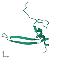 Bromodomain-containing protein 1 in PDB entry 2lq6, assembly 1, front view.
