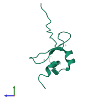 Bromodomain-containing protein 1 in PDB entry 2lq6, assembly 1, side view.