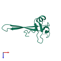 Bromodomain-containing protein 1 in PDB entry 2lq6, assembly 1, top view.