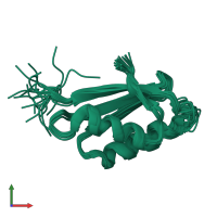 PDB entry 2lqb coloured by chain, ensemble of 20 models, front view.