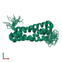 PDB entry 2lqg coloured by chain, ensemble of 20 models, front view.