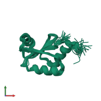 PDB entry 2lqo coloured by chain, ensemble of 20 models, front view.