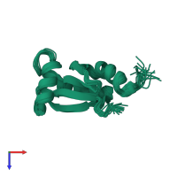 PDB entry 2lqo coloured by chain, ensemble of 20 models, top view.