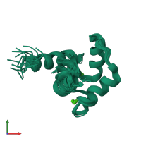 PDB entry 2lqp coloured by chain, ensemble of 19 models, front view.