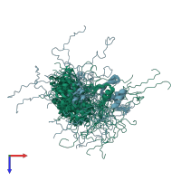 PDB entry 2lr6 coloured by chain, ensemble of 20 models, top view.