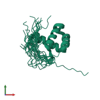 PDB entry 2lr8 coloured by chain, ensemble of 20 models, front view.