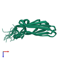 PDB entry 2lrg coloured by chain, ensemble of 20 models, top view.