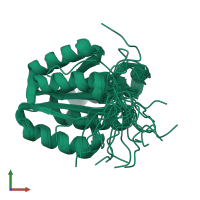 PDB entry 2lrh coloured by chain, ensemble of 20 models, front view.