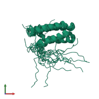 PDB entry 2lse coloured by chain, ensemble of 20 models, front view.