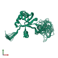 PDB entry 2lsl coloured by chain, ensemble of 20 models, front view.