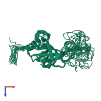 PDB entry 2lsl coloured by chain, ensemble of 20 models, top view.