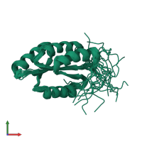 PDB entry 2lta coloured by chain, ensemble of 20 models, front view.