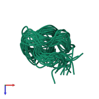 PDB entry 2lti coloured by chain, ensemble of 20 models, top view.