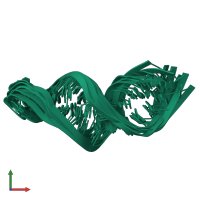 PDB entry 2lun coloured by chain, ensemble of 8 models, front view.