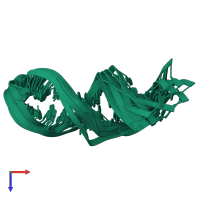 PDB entry 2lun coloured by chain, ensemble of 8 models, top view.