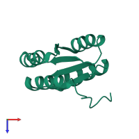 De novo designed rossmann 2x2 fold protein in PDB entry 2lv8, assembly 1, top view.