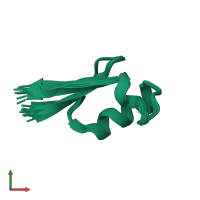 PDB entry 2lvh coloured by chain, ensemble of 10 models, front view.