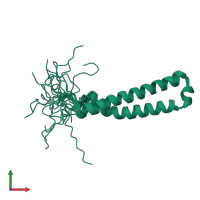 PDB entry 2lw1 coloured by chain, ensemble of 20 models, front view.